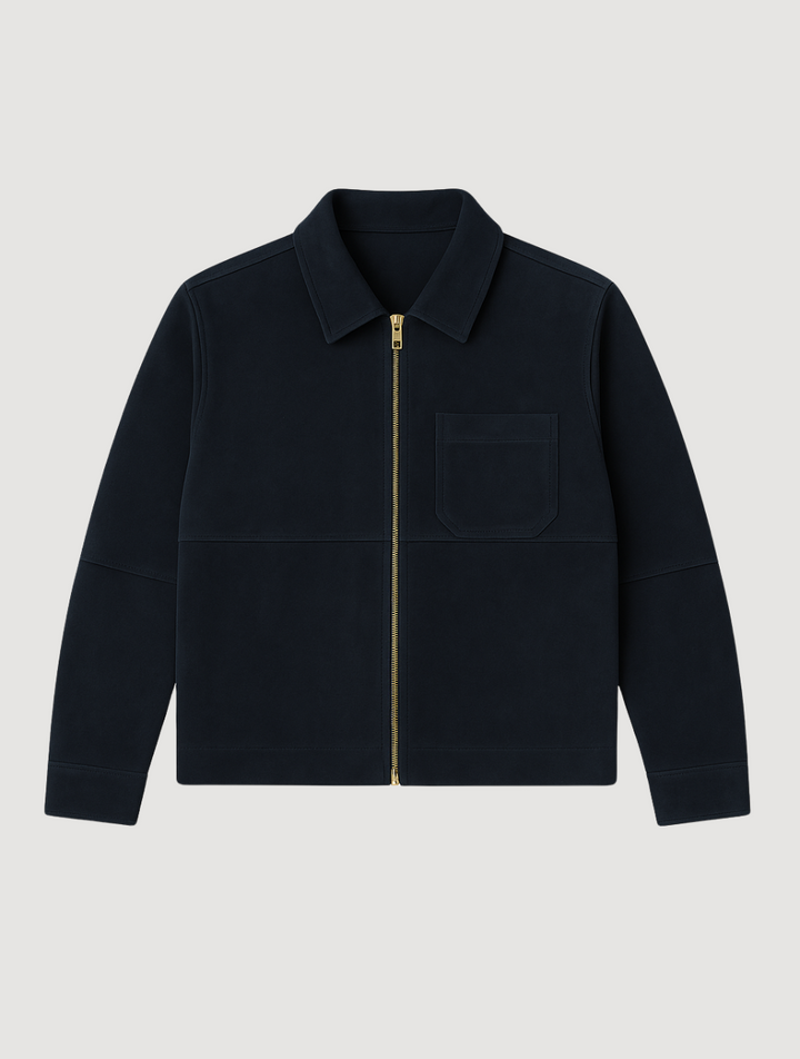 Suede Jacket Navy Blue for Men – Timeless Old Money Outerwear