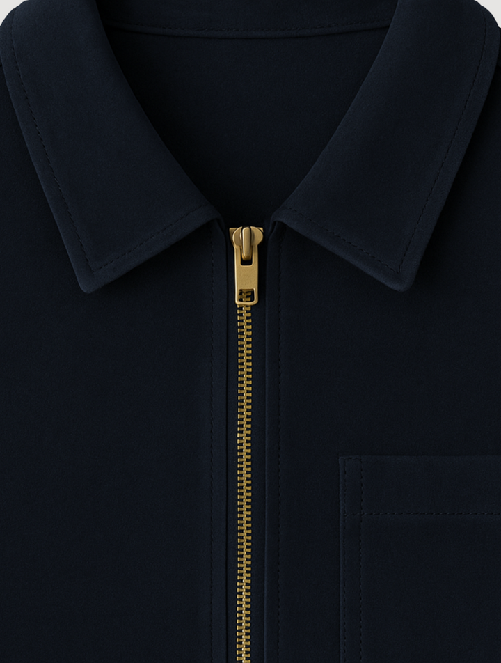 Suede Jacket Navy Blue for Men – Timeless Old Money Outerwear
