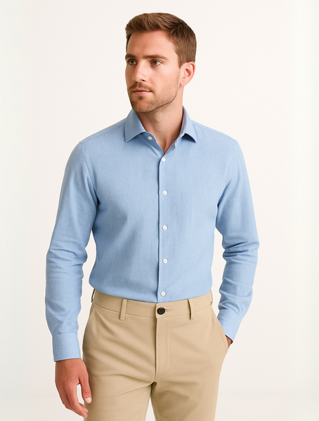 Linen Shirt Light Blue for Men – Old Money Summer Elegance