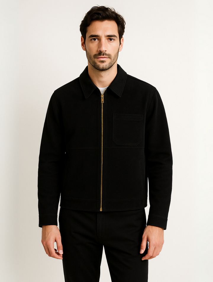 Suede Jacket Black for Men – Timeless Old Money Outerwear